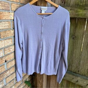 Coldwater Creek Purple Cardigan Sweater Silk Blend
